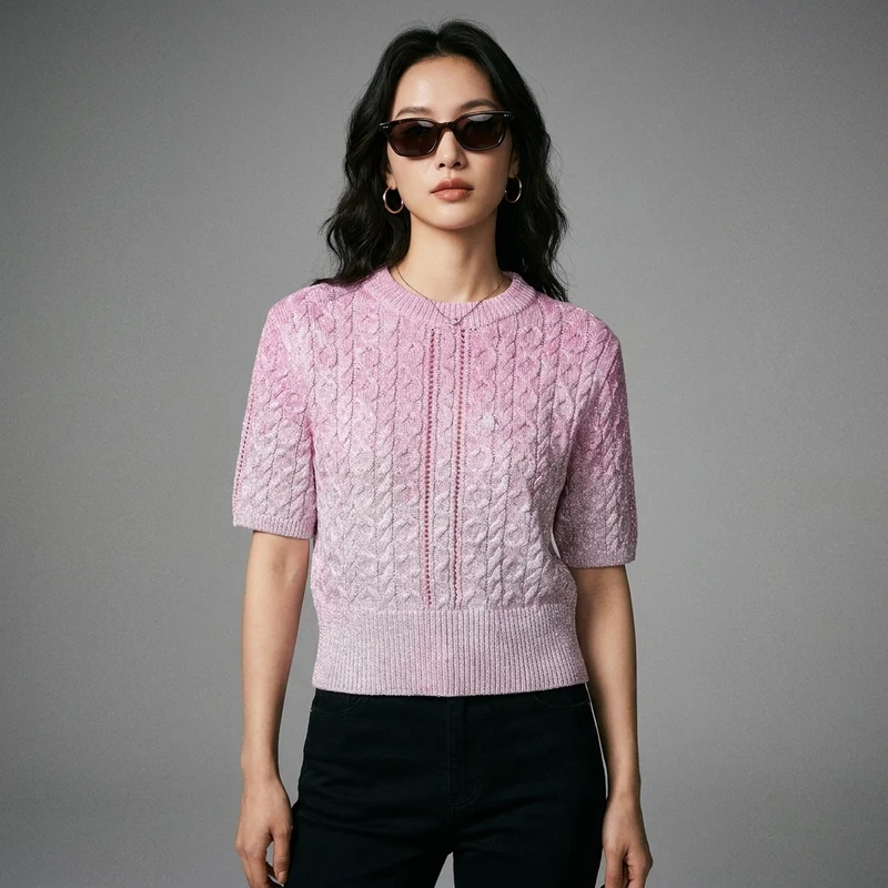 Pull Court Tricoté Vintage