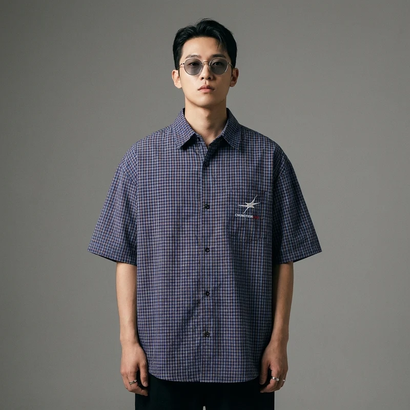Chemise à Carreaux Imprimée