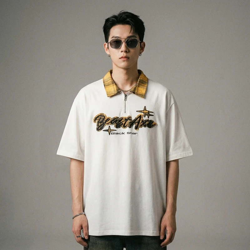 T-Shirt Polo Oversize Brodé