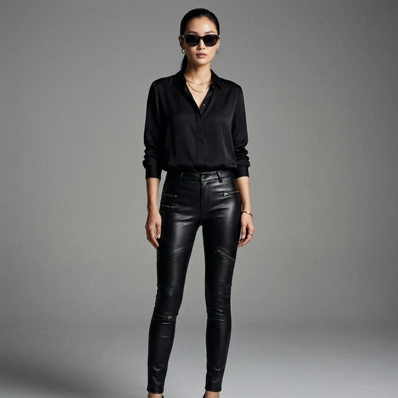 Pantalon Skinny Moto Zips