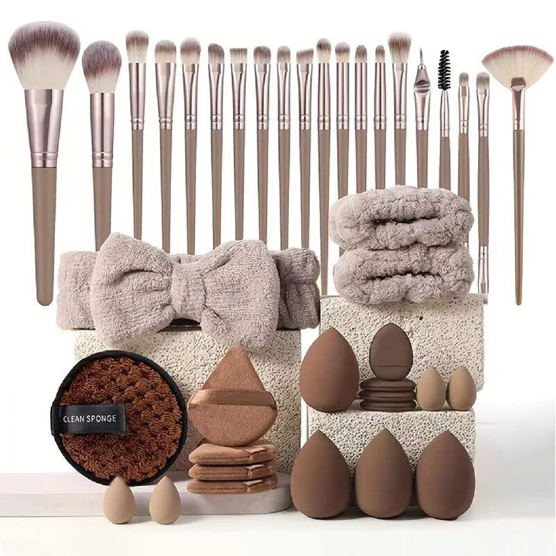 MakeupTools - Komplett Makeup Kit med Kosmetiska Borstar Och Blandningsverktyg