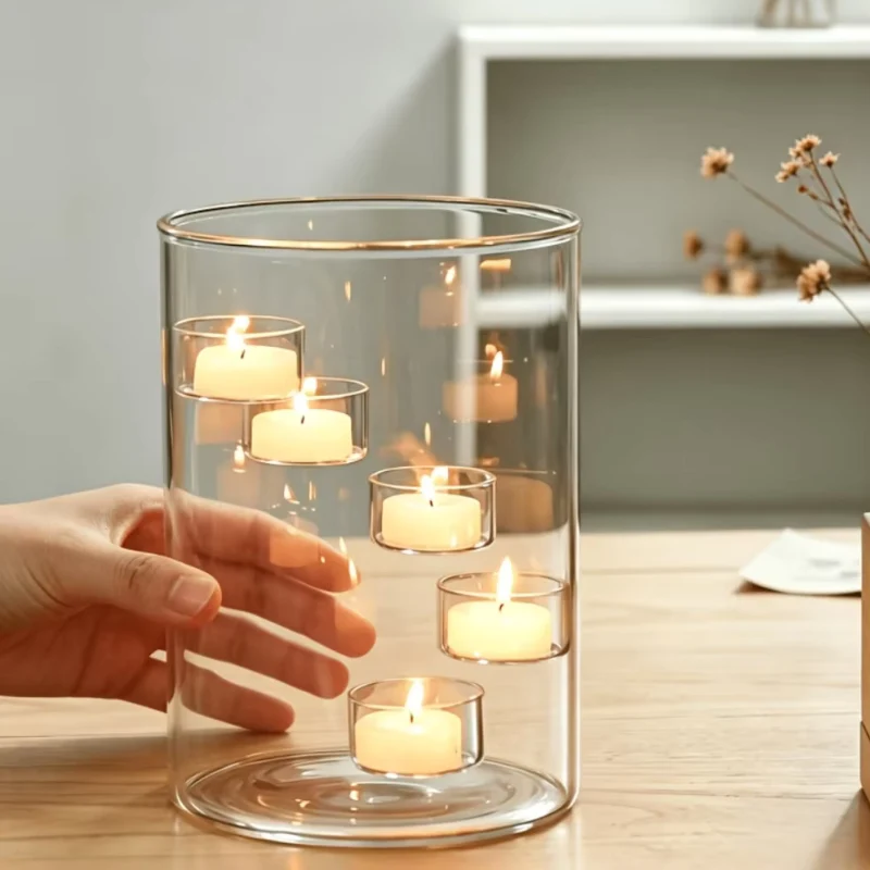 CandlelightGlass - Elegant Flytande Mini Ljusglas Hållare
