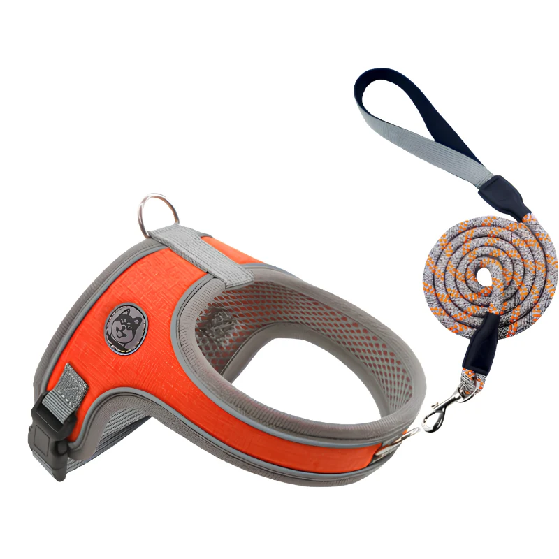 DogCatFri™ BreathableHarness - Justerbar Och Andningsbar Sele Och Koppelset