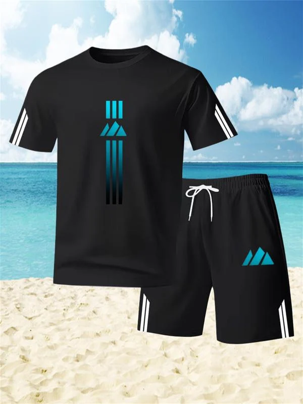 Icone™ SportOutfit: Bekvämt Tvådelat Sportoutfit Set för Män