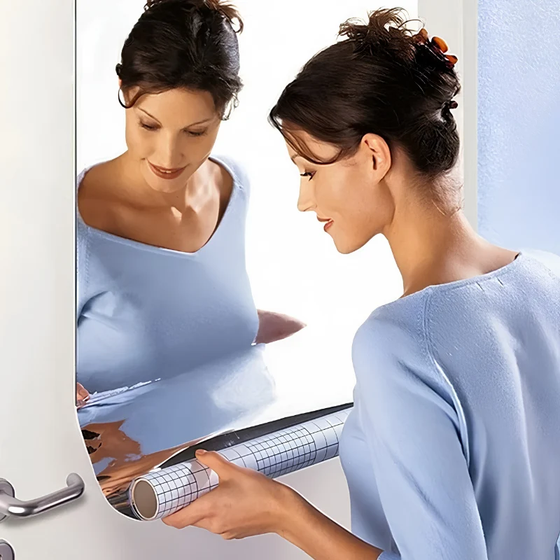 UltiFurni® AdhesiveMirror: Lätt Att Installera Självklistrande Minimalistisk Väggspegel
