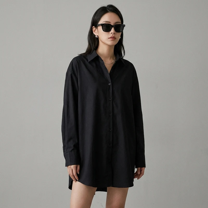 Robe Chemise Ample Col Revers