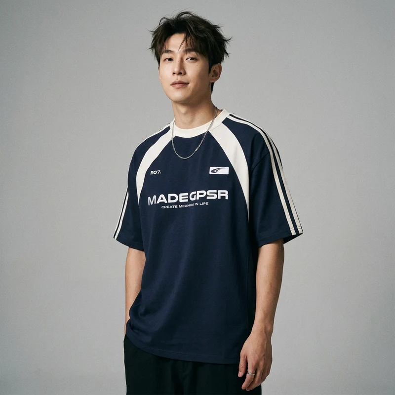 T-Shirt Oversize Rayé Brodé