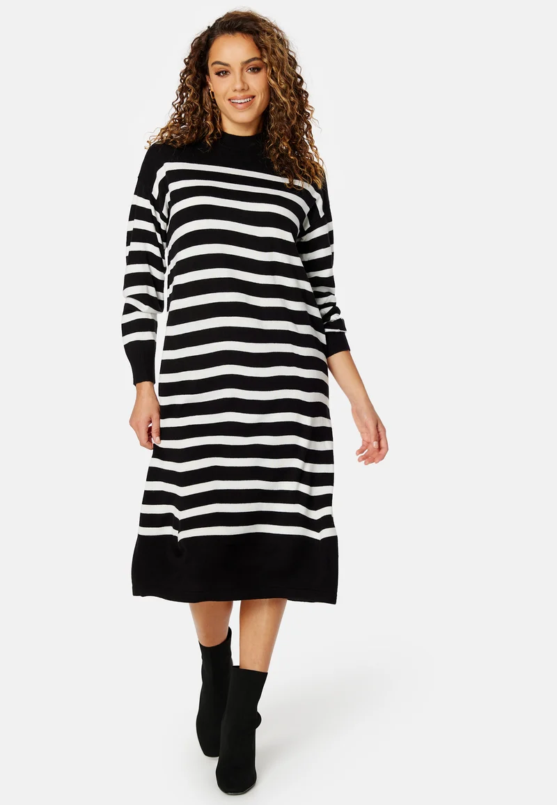 Stripi Funnelneck Knit Dress