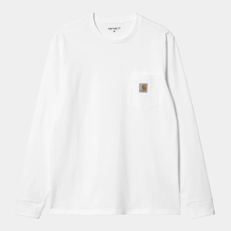 Carhartt WIP Långärmad fick-T-shirt för män - Vit