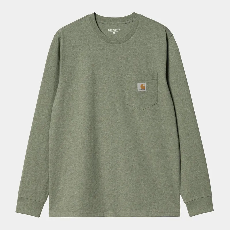 Carhartt WIP Långärmad fick-T-shirt för män - Yucca Heather