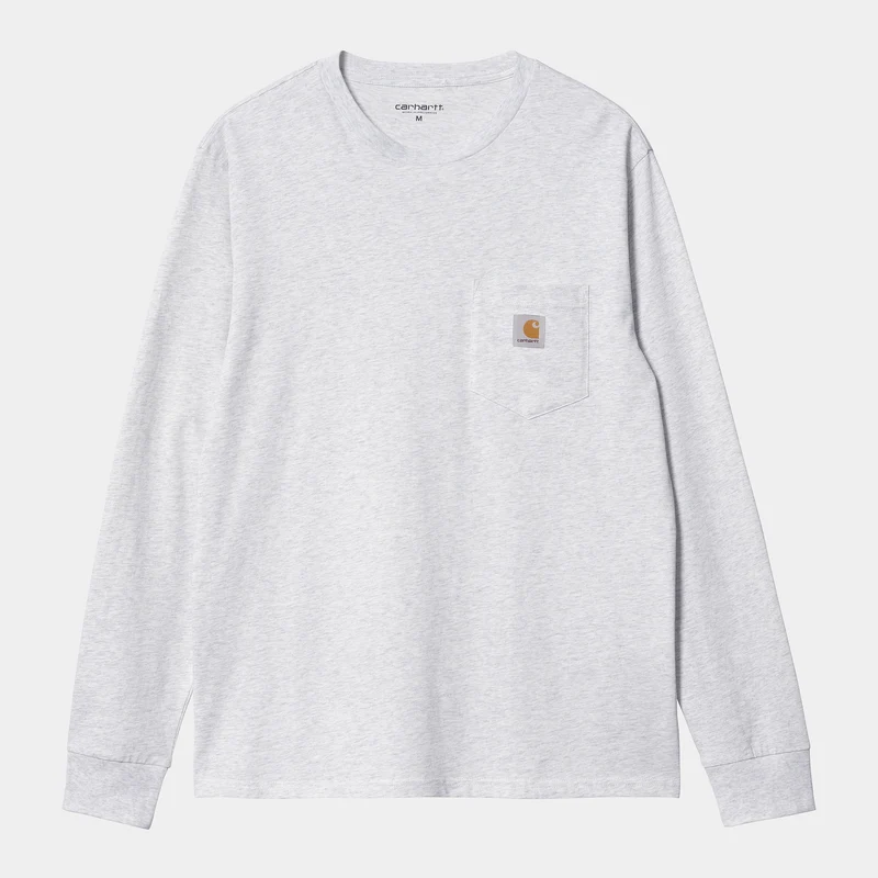 Carhartt WIP Långärmad Pocket T-shirt för män - Ash Heather