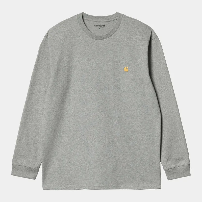 Carhartt WIP Chase långärmad t-shirt för män - grå ljung