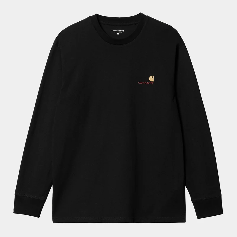 Carhartt WIP Herr American Script Långärmad T-shirt - Svart