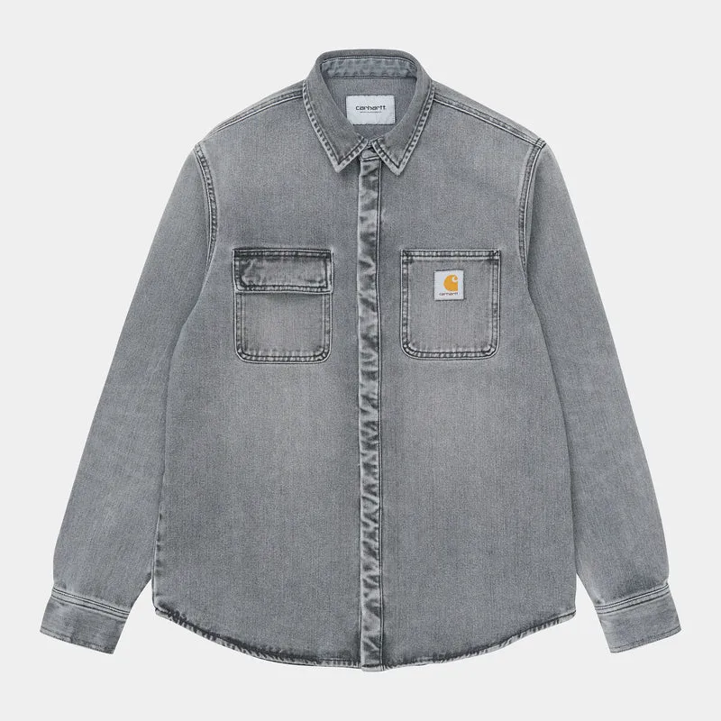 Carhartt WIP Herr Salinac Shirt Jacka - Svart Ljus Begagnad Wash