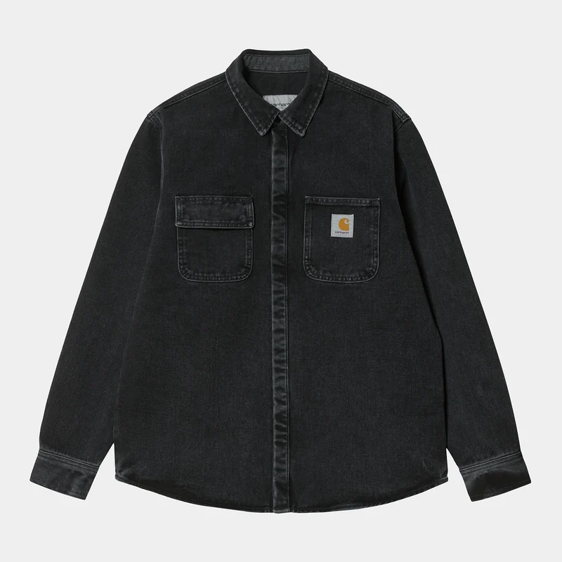 Carhartt WIP Salinac skjortjacka för män - Black Stone Washed