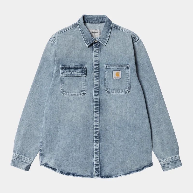Carhartt WIP Salinac Shirt Jacka för män - Blue Light Washed