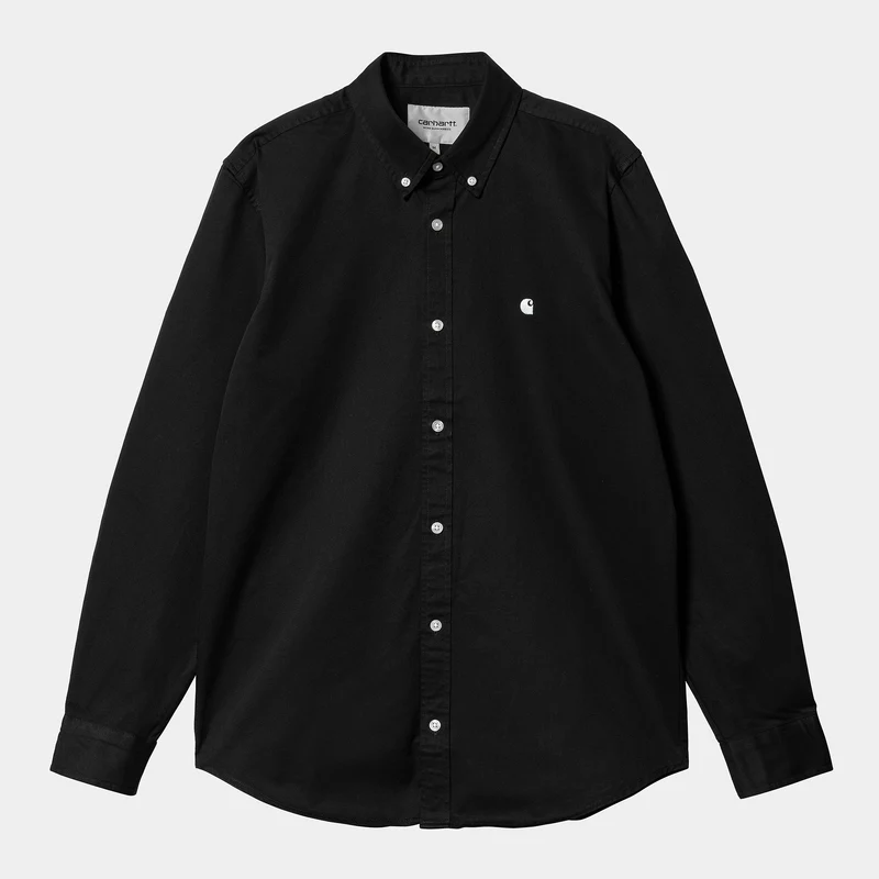 Carhartt WIP Madison långärmad skjorta för män - Svart