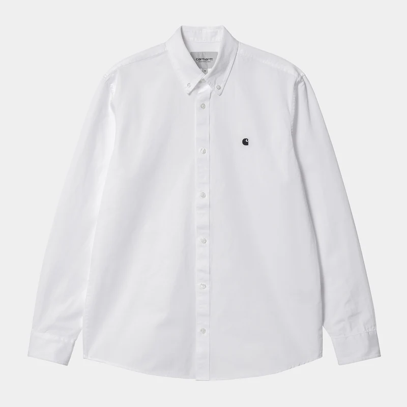 Carhartt WIP Madison långärmad skjorta för män - Vit