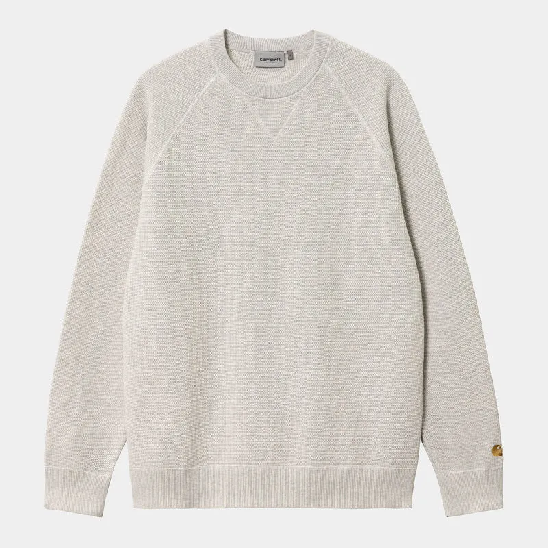 Carhartt WIP Chase Stickad tröja för män - Ash Heather