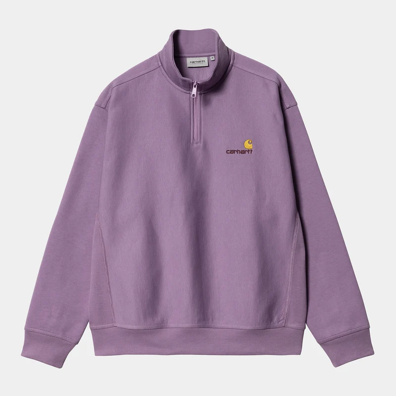 Carhartt WIP Herr Halv dragkedja American Script Träningstopp - Violanda