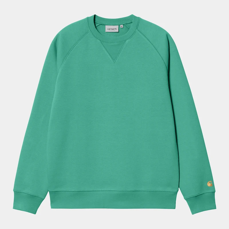 Carhartt WIP Chase Sweat Top för män - Aqua Green