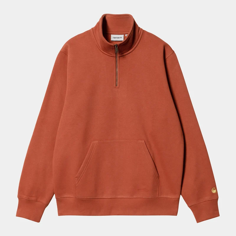 Carhartt WIP Herr Chase Zip Sweat Top - Phoenix / Guld