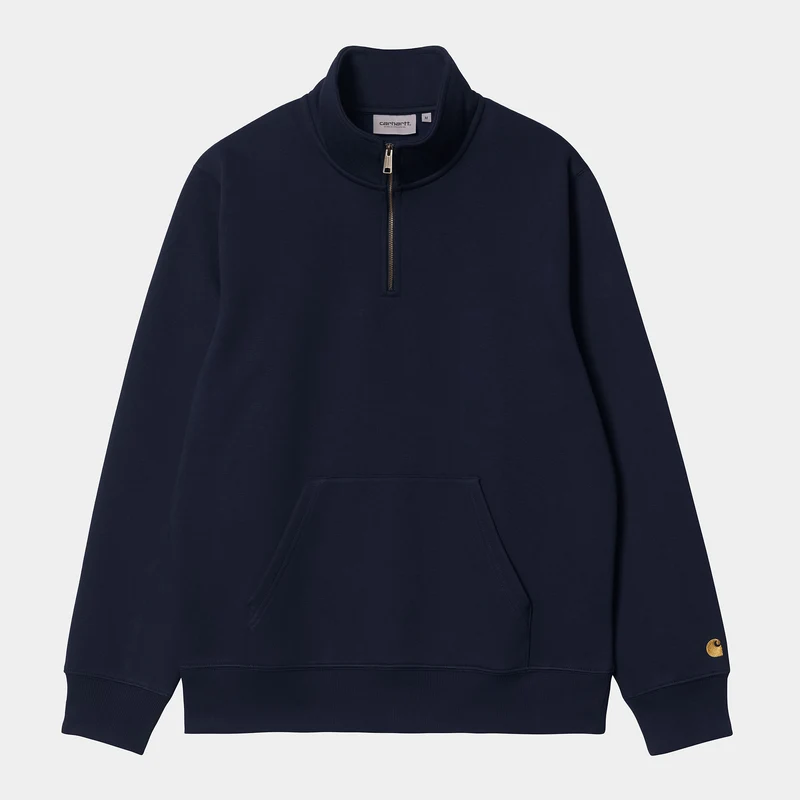 Carhartt WIP Chase Zip Sweat Top för män - Mörk Marinblå / Guld