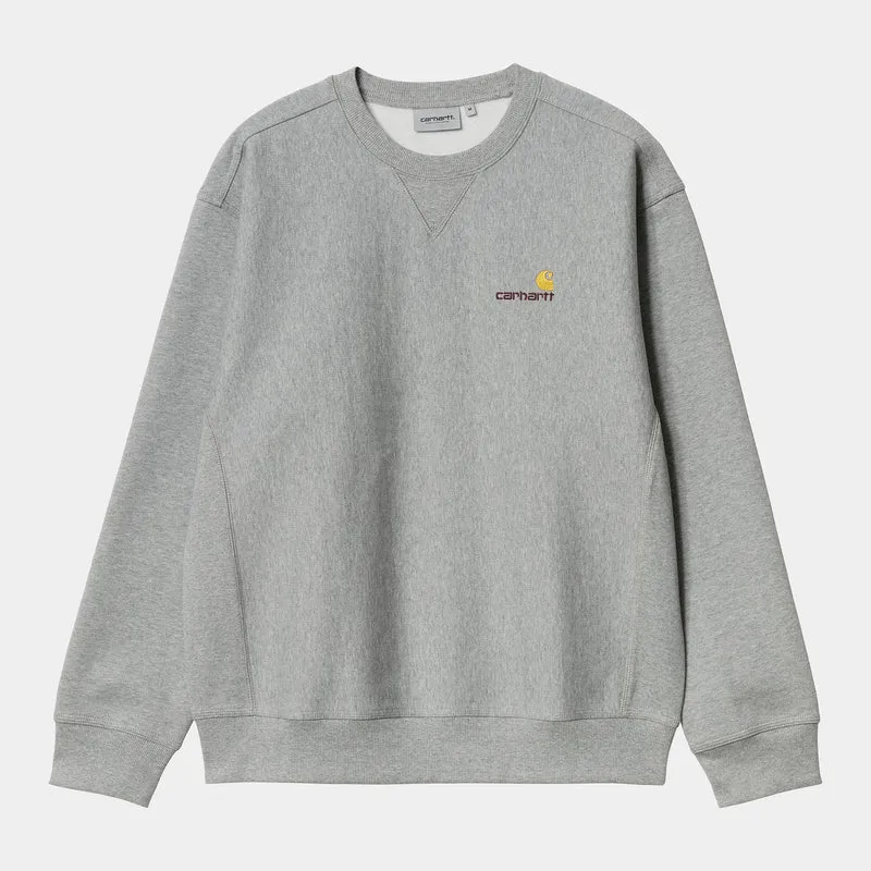 Carhartt WIP Herr American Script Sweat Top - Grå Ljung