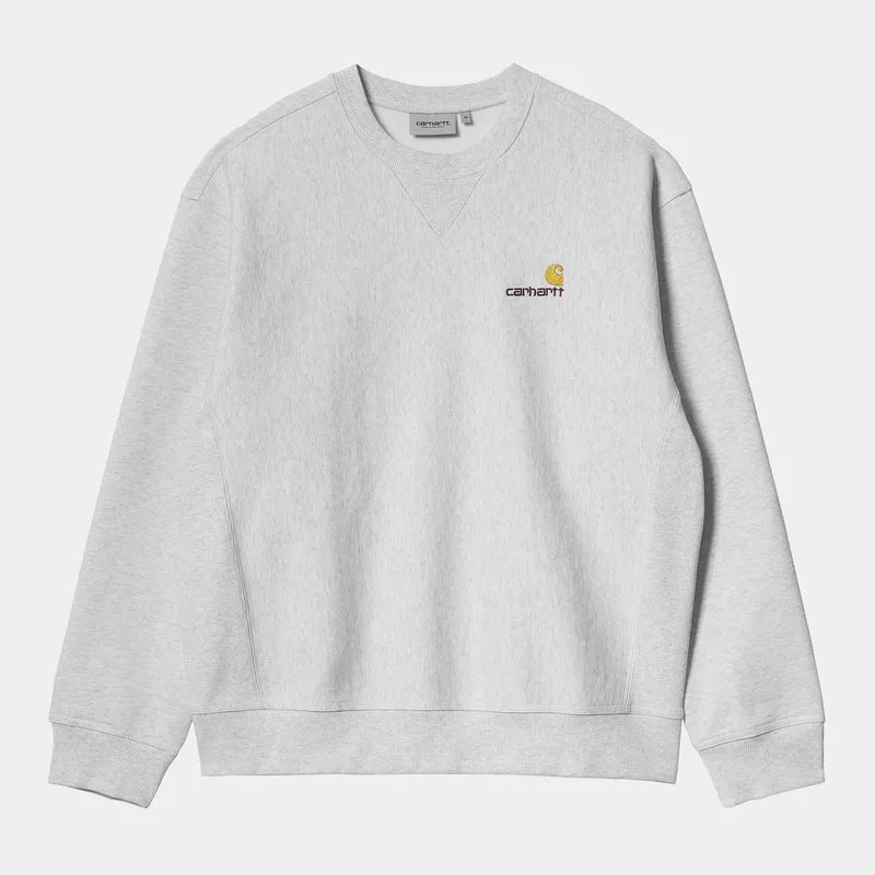 Carhartt WIP Herr American Script Sweat Top - Ash Heather