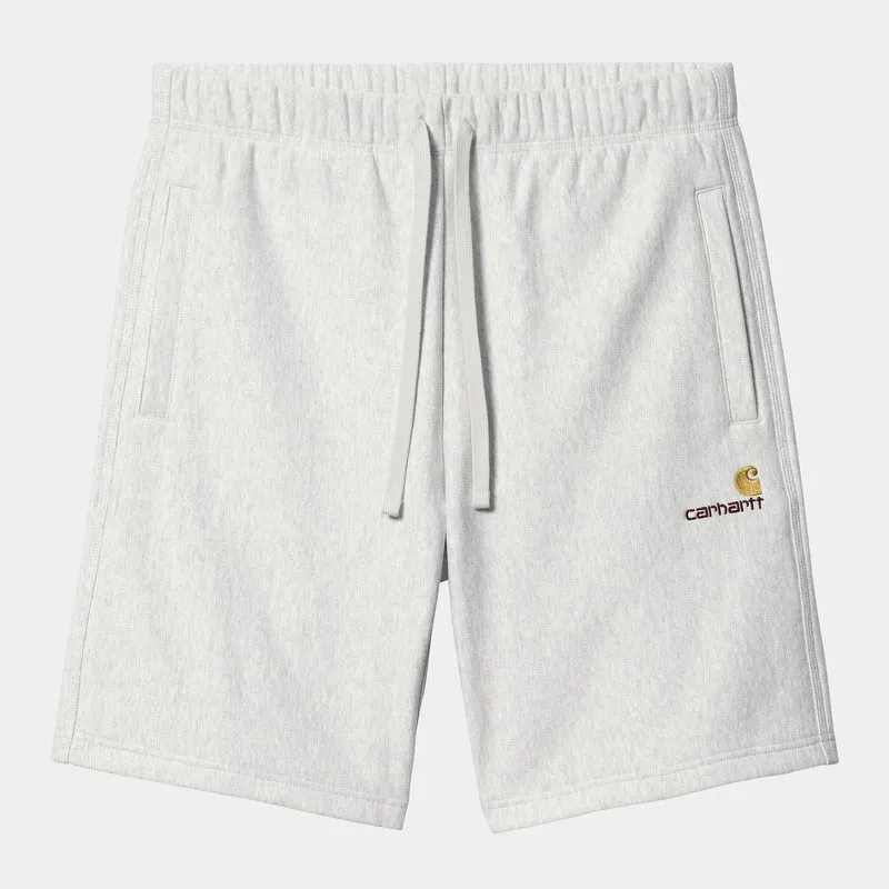 Carhartt WIP Herr American Script Träningsshorts - Ash Heather