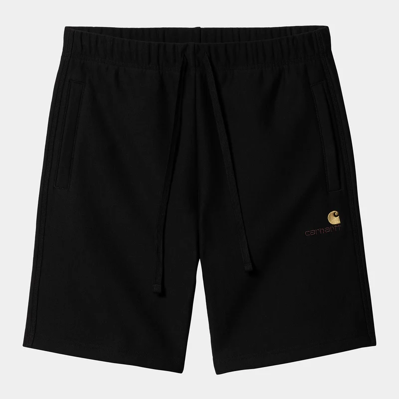 Carhartt WIP Herr American Script Mjukishorts - Svart