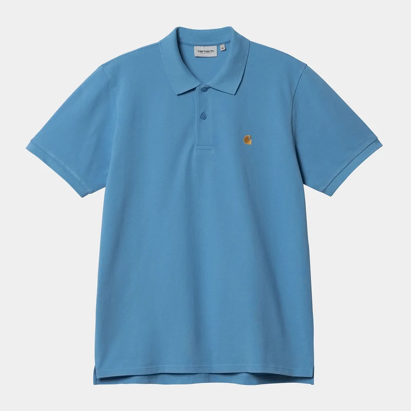 Carhartt WIP Herr Chase Pique kortärmad pikétröja - Piscine
