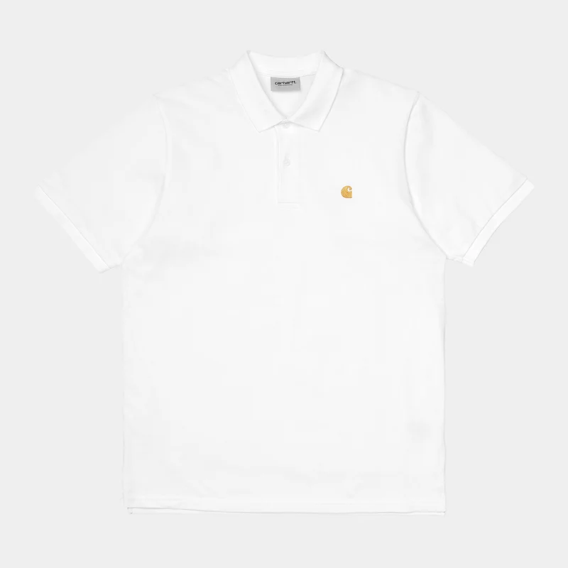 Carhartt WIP Herr Chase Pique kortärmad pikétröja - Vit