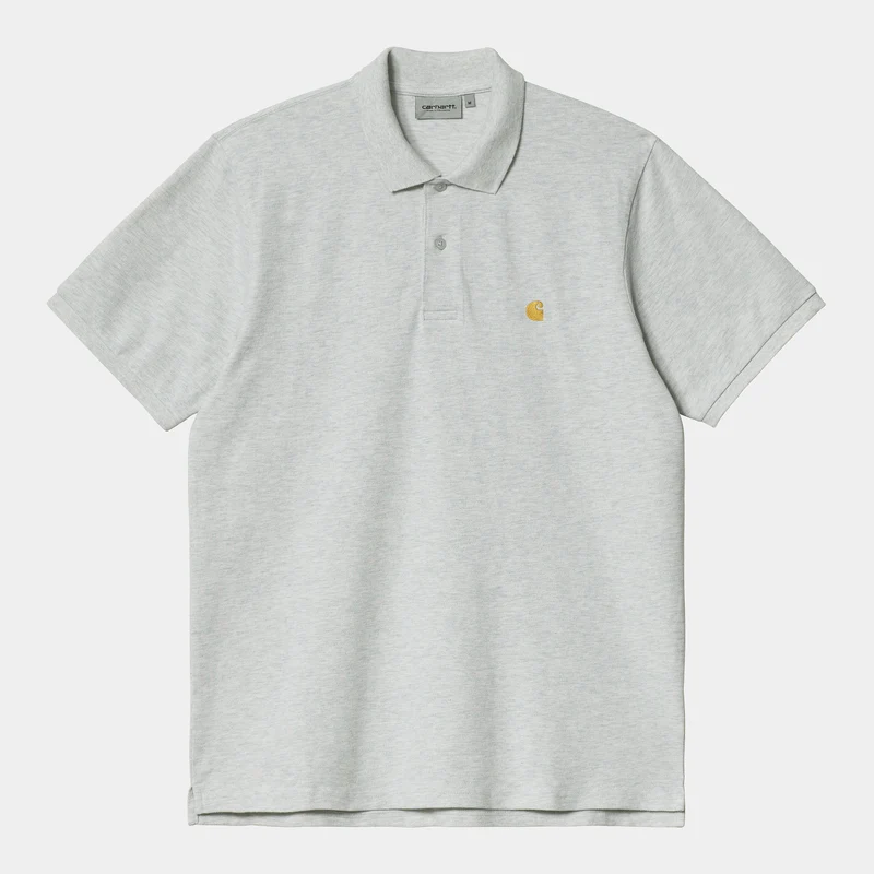 Carhartt WIP Herr Chase Pique kortärmad pikétröja - Ash Heather