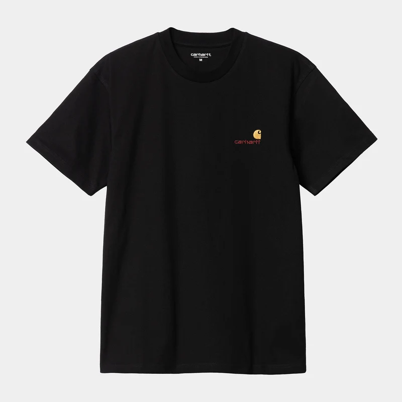 Carhartt WIP Herr Kortärmad American Script T-shirt - Svart