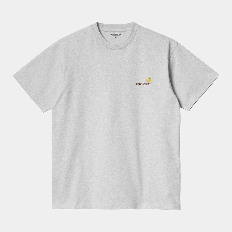 Carhartt WIP Herr Kortärmad American Script T-shirt - Ash Ljung