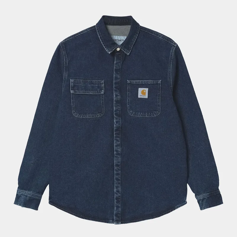 Carhartt WIP Salinac Shirt Jacka för män - Blå stentvättad
