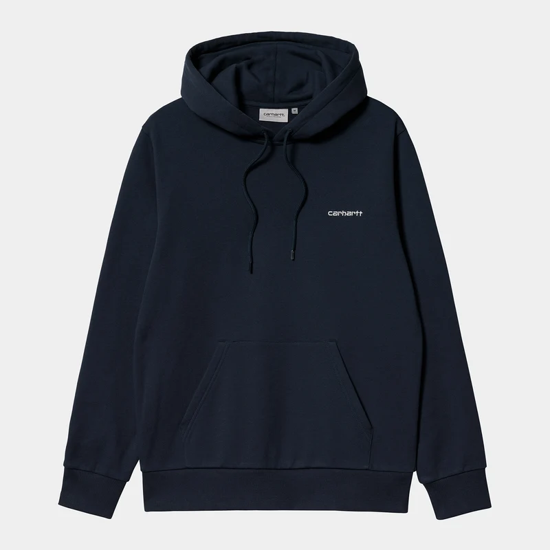 Carhartt WIP Man Script Broderi Hoodie - Atom Blue