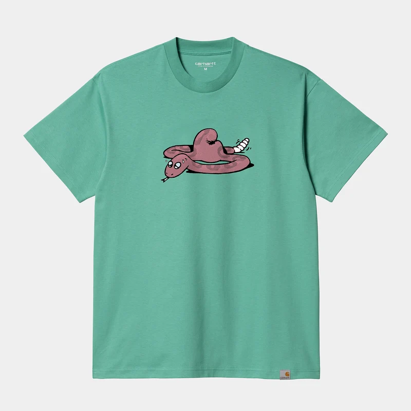 Carhartt WIP Herr Snek kortärmad T-shirt - Aqua Green