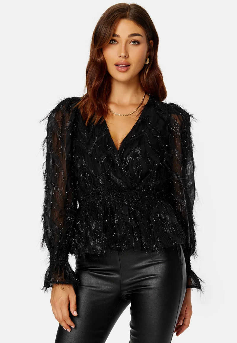 Feather L/S V-Neck Top