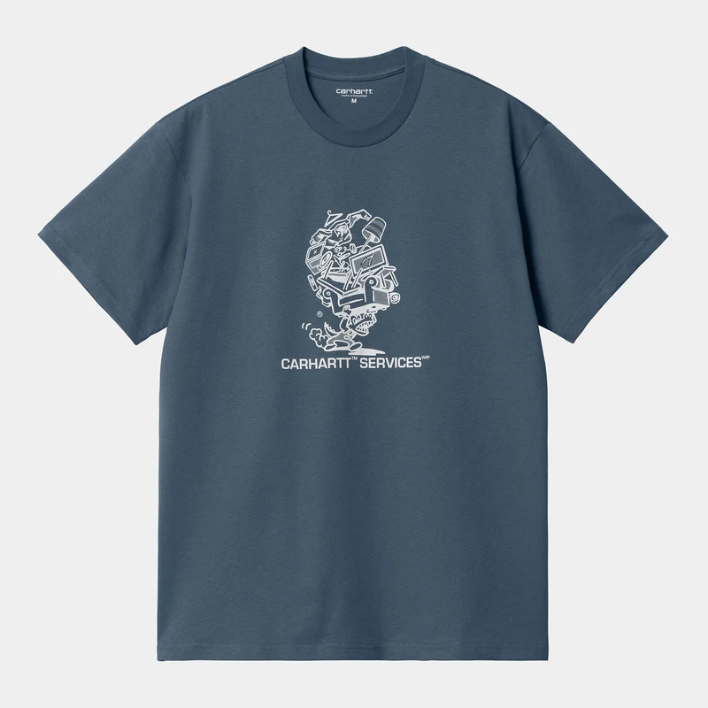 Carhartt WIP Mens Flyttservice Kortärmad T-shirt - Storm Blue