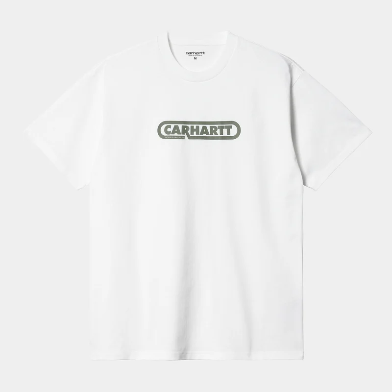 Carhartt WIP Herr Fuse kortärmad T-shirt - Vit / Dollargrön