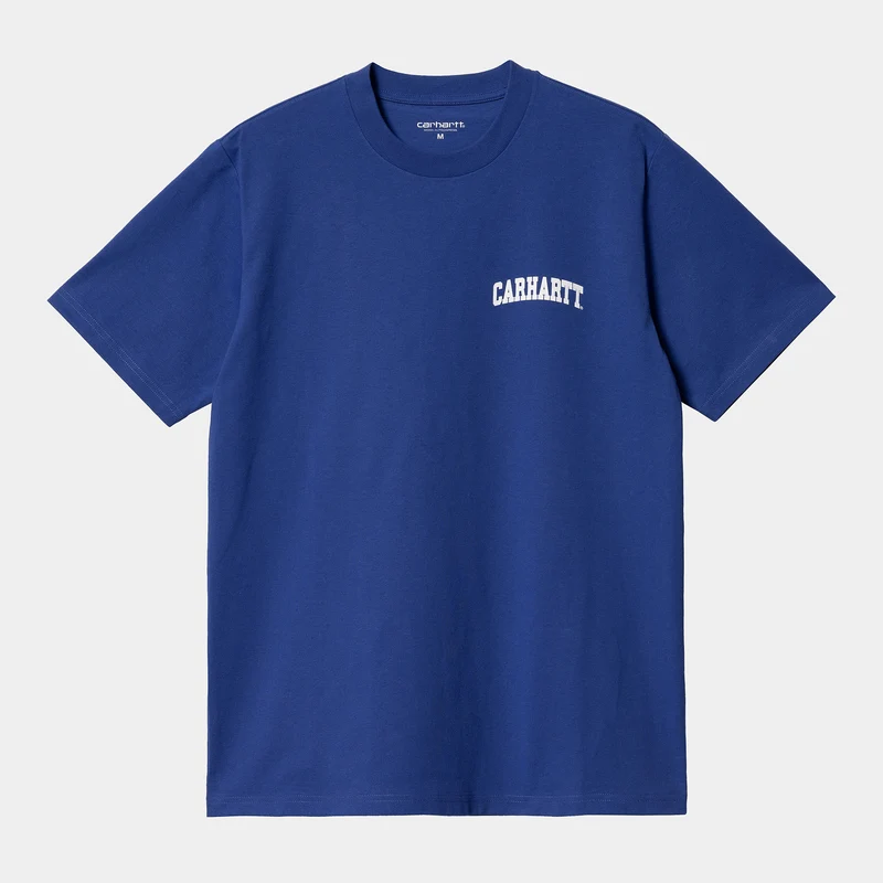 Carhartt WIP Kortärmad University Script T-shirt för män - Lazurite