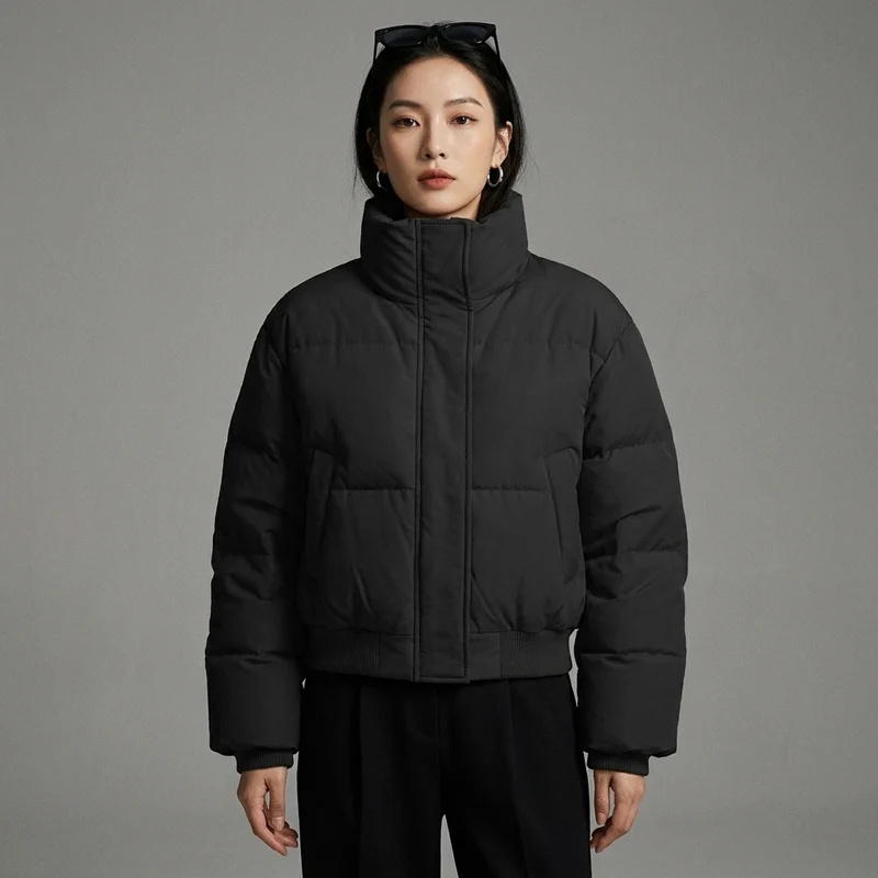 Veste en Coton Col Montant