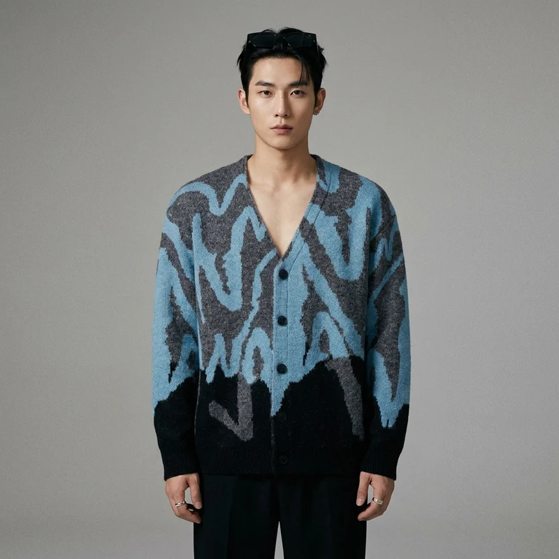 Pull V-Neck Color Block Oversize