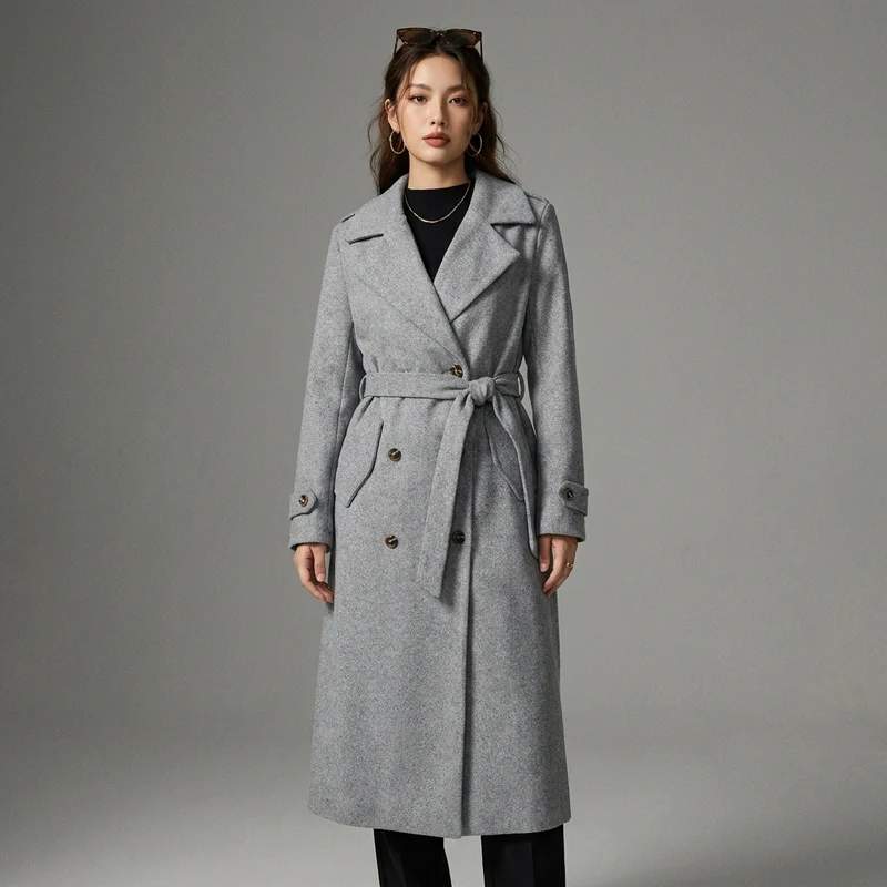Manteau Long Col Chemise