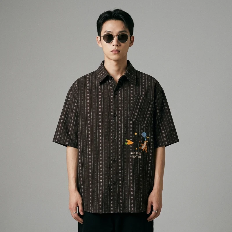 Chemise Broderie Florale Oversize