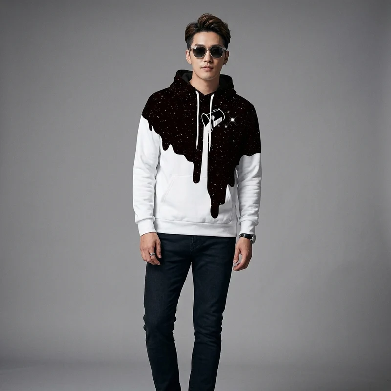 Sweat à Capuche Imprimé Lait