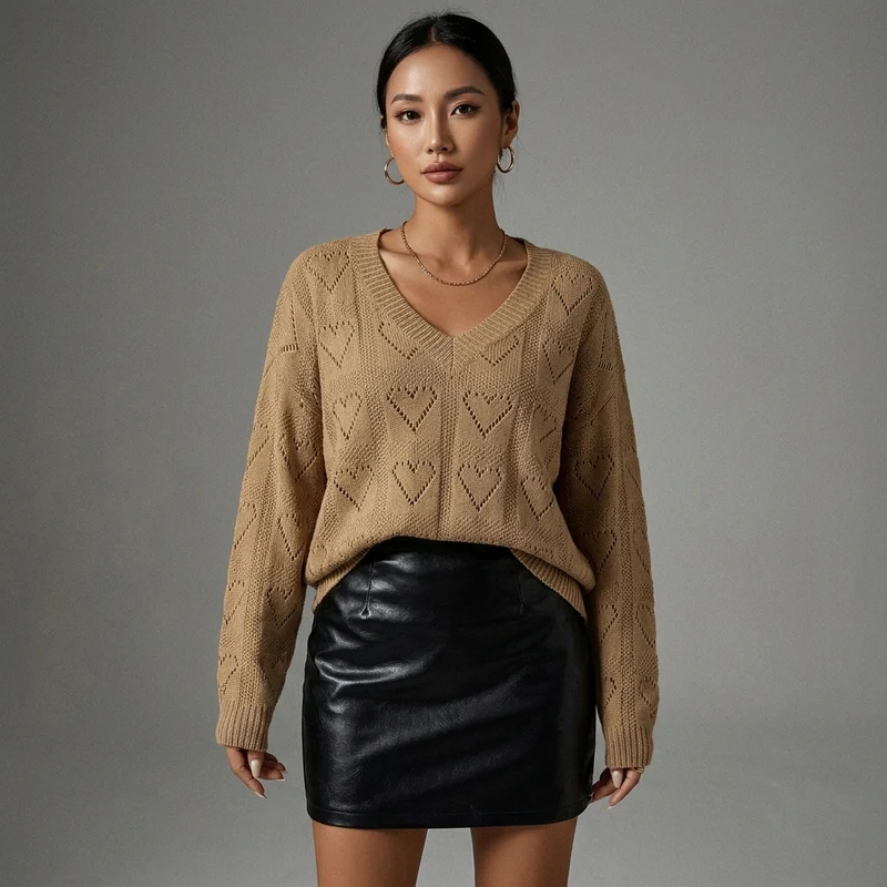 Pull Cœur Col V