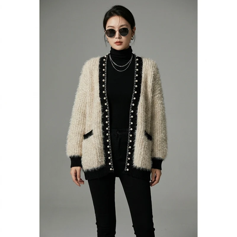 Cardigan Tricoté Brillant